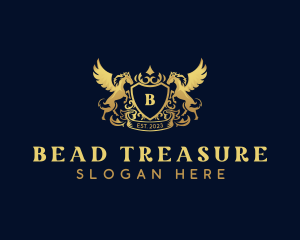 Luxury Shield Pegasus  logo design