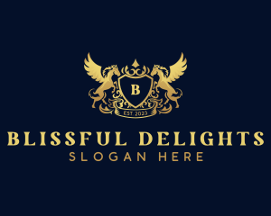 Luxury Shield Pegasus  logo design