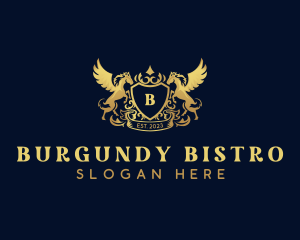 Luxury Shield Pegasus  logo design