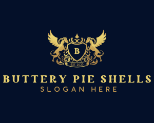 Luxury Shield Pegasus  logo design