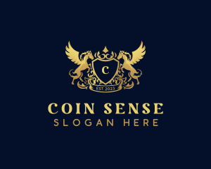 Luxury Shield Pegasus  logo design