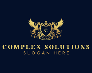 Luxury Shield Pegasus  logo design