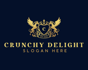 Luxury Shield Pegasus  logo design