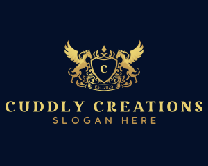 Luxury Shield Pegasus  logo design