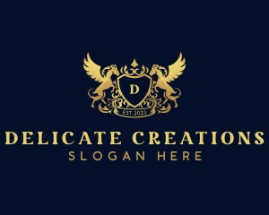 Luxury Shield Pegasus  logo design