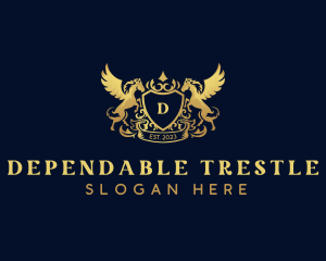 Luxury Shield Pegasus  logo design