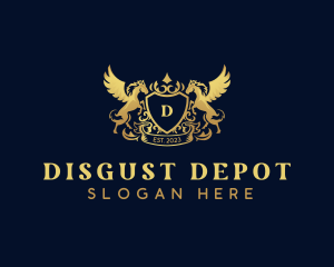 Luxury Shield Pegasus  logo design