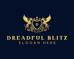 Luxury Shield Pegasus  logo design