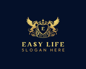 Luxury Shield Pegasus  logo design