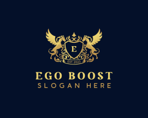 Luxury Shield Pegasus  logo design