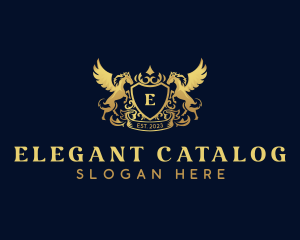 Luxury Shield Pegasus  logo design