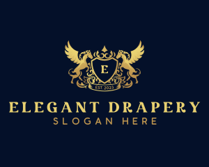 Luxury Shield Pegasus  logo design