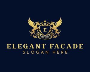 Luxury Shield Pegasus  logo design