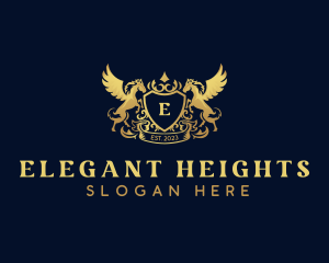 Luxury Shield Pegasus  logo design