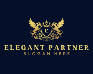 Luxury Shield Pegasus  logo design