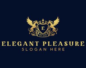 Luxury Shield Pegasus  logo design