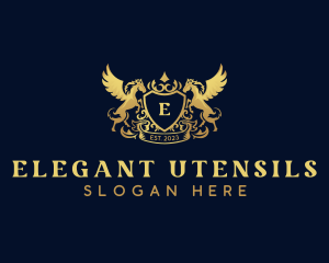 Luxury Shield Pegasus  logo design