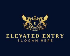 Luxury Shield Pegasus  logo design