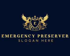 Luxury Shield Pegasus  logo design