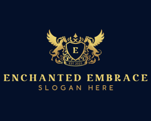 Luxury Shield Pegasus  logo design