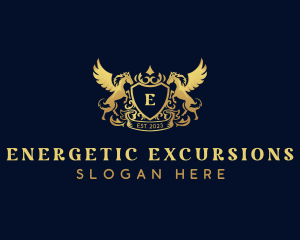 Luxury Shield Pegasus  logo design