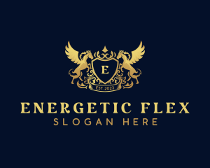 Luxury Shield Pegasus  logo design