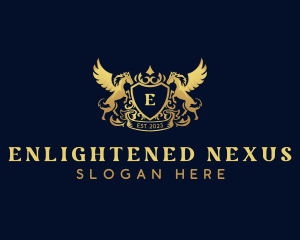 Luxury Shield Pegasus  logo design