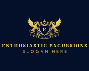 Luxury Shield Pegasus  logo design