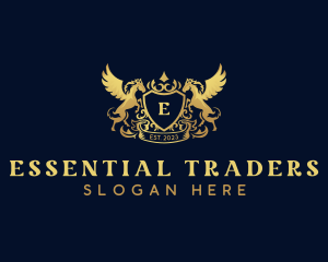 Luxury Shield Pegasus  logo design