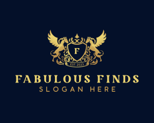 Luxury Shield Pegasus  logo design