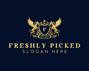 Luxury Shield Pegasus  logo design