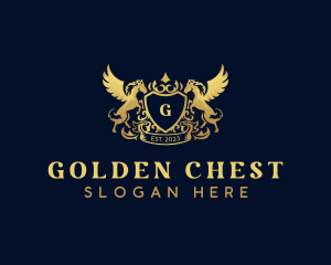 Luxury Shield Pegasus  logo design