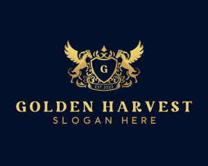 Luxury Shield Pegasus  logo design