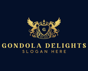 Luxury Shield Pegasus  logo design