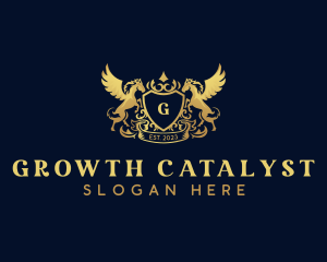 Luxury Shield Pegasus  logo design