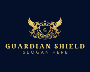 Luxury Shield Pegasus  logo design