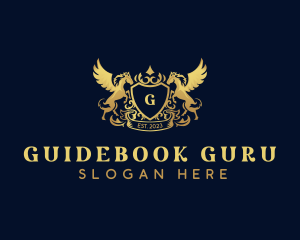 Luxury Shield Pegasus  logo design