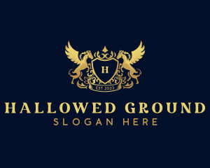 Luxury Shield Pegasus  logo design