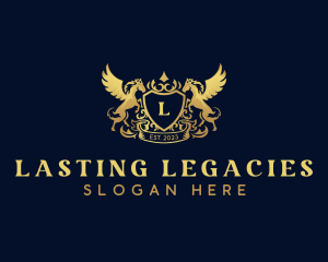 Luxury Shield Pegasus  logo design