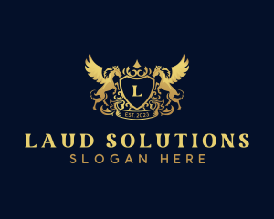 Luxury Shield Pegasus  logo design