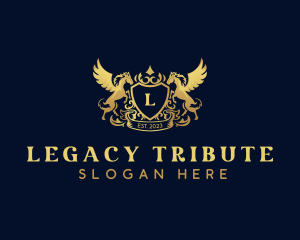 Luxury Shield Pegasus  logo design