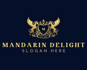 Luxury Shield Pegasus  logo design