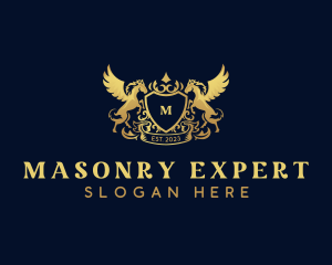 Luxury Shield Pegasus  logo design