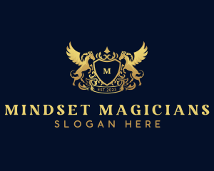 Luxury Shield Pegasus  logo design