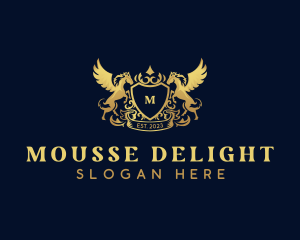 Luxury Shield Pegasus  logo design