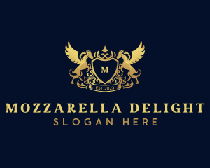 Luxury Shield Pegasus  logo design