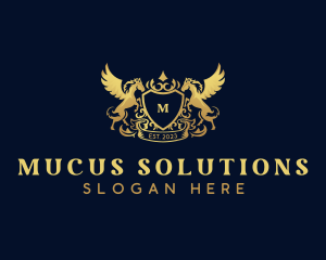 Luxury Shield Pegasus  logo design