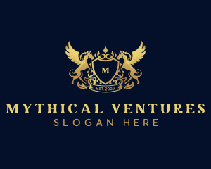 Luxury Shield Pegasus  logo design