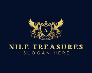 Luxury Shield Pegasus  logo design