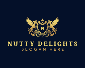 Luxury Shield Pegasus  logo design